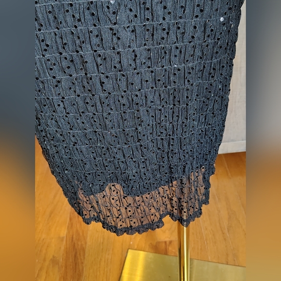 Ralph Lauren Vintage Black Sequin Netted Strappy Cocktail Party Dress Size Small - Picture 5 of 11